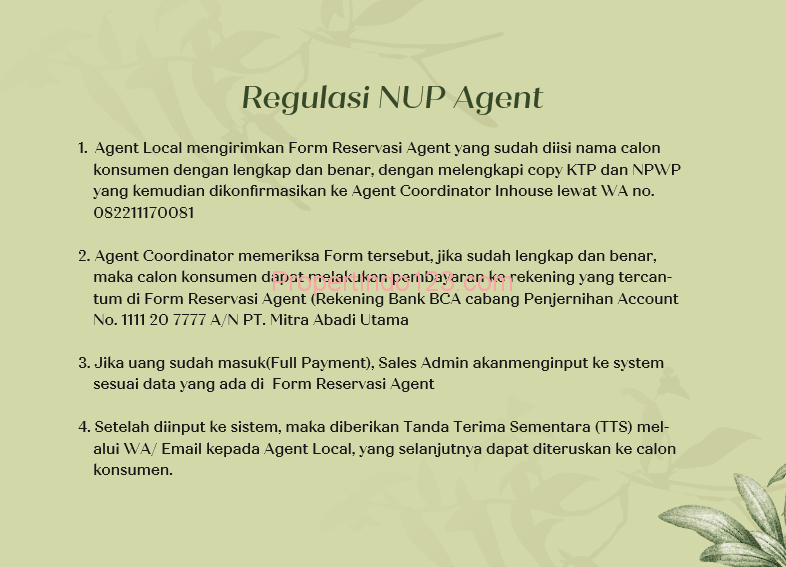REGULASI NUP AGENT