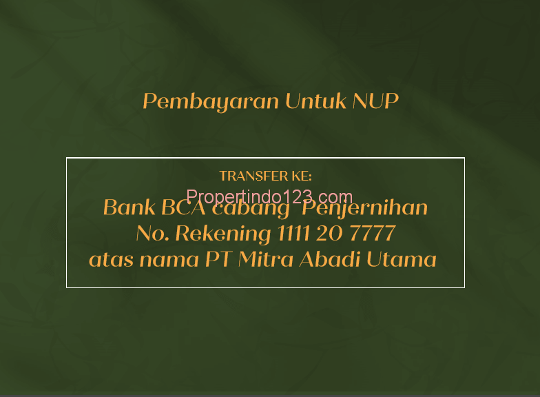 NO. REKENING DEVELOPER