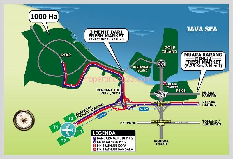 PIK2 - Kota Tepi Laut - Peta Fasilitas | Propertindo123